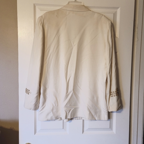 Ivory Giancarlo Ferrari blazer with gold braiding on sleeves and on front pocket - Picture 2 of 4